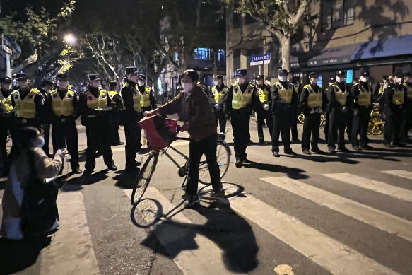 Protests against China’s strict “zero-COVID” policies resurfaced in Shanghai and Beijing on Sunday.