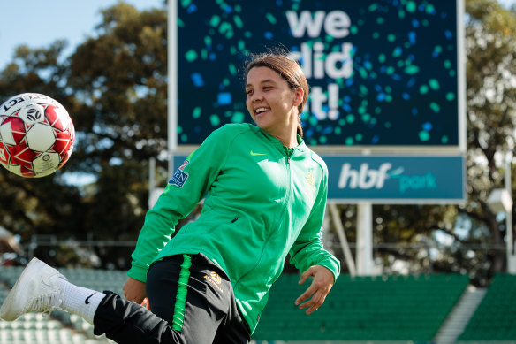 Sam Kerr after Australia and New Zealand won the right to host the 2023 World Cup.