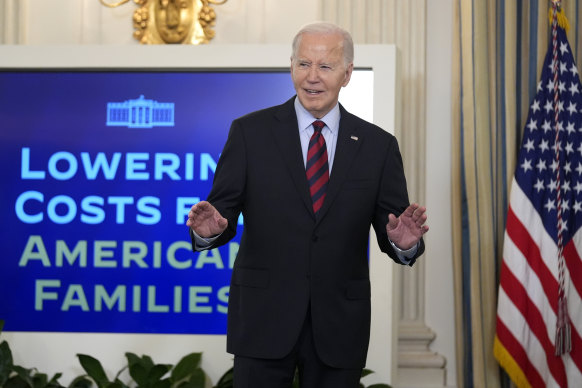 President Joe Biden announced new cost-cutting programs for families in Washington during Super Tuesday.