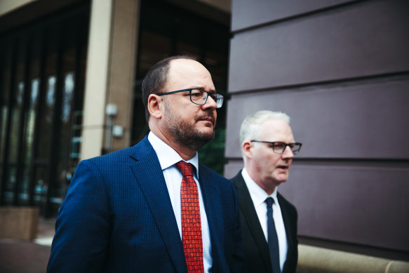 ABC journalist Mark Willacy outside the Federal Court on Wednesday.