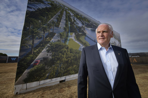 Lang Walker in 2021, at one of his major developments in South Australia.