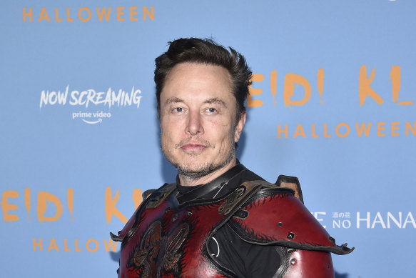 Elon Musk attends Heidi Klum’s 21st annual Halloween party in New York on October 31.