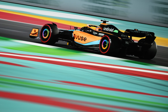 Daniel Ricciardo drives the (3) McLaren MCL36 Mercedes on track during qualifying ahead of the F1 Grand Prix of Saudi Arabia in March.