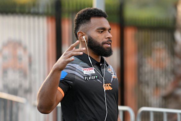 Sunia Turuva arrives for tonight’s game.