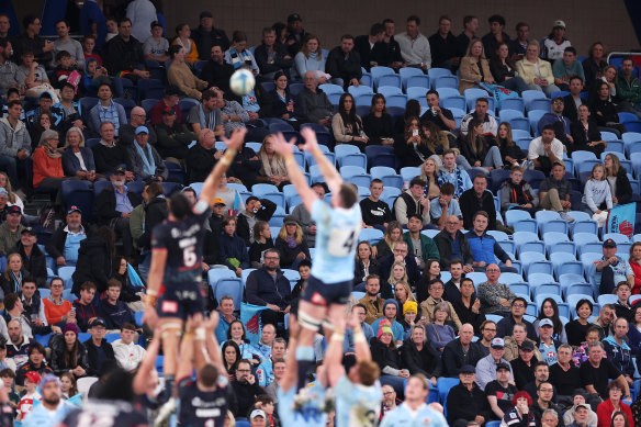The NSW Waratahs taking on the Melbourne Rebels in May at Allianz Stadium.