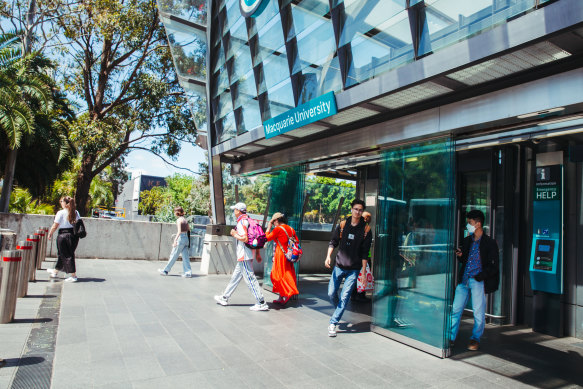 The Macquarie University metro train station.