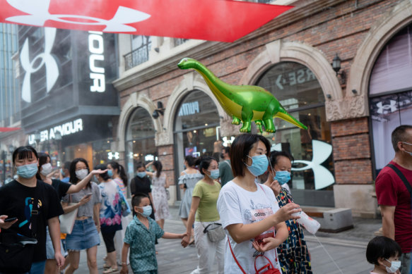 Shoppers in Wuhan, China.