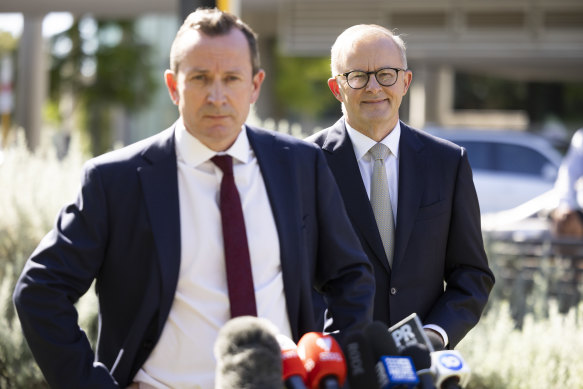 Western Australia Premier Mark McGowan and Opposition leader Anthony Albanese. 