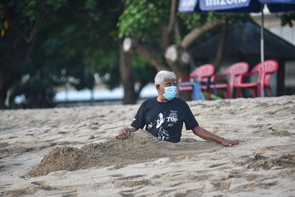 The beaches of Bali have been emptied by the pandemic. 
