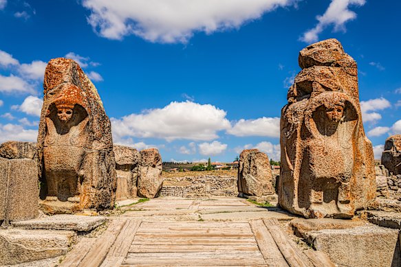 Sphinx Gate at the archaeological site of Alacahöyük in Anatolia.