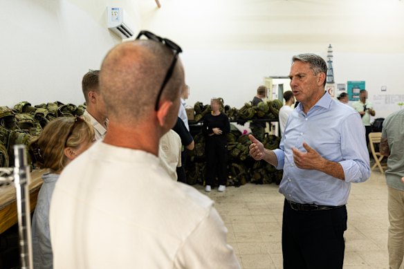 Defence Minister Richard Marles meets with Australian Defence Force personnel deployed to the Middle East Region with the E-7A Wedgetail aircraft.