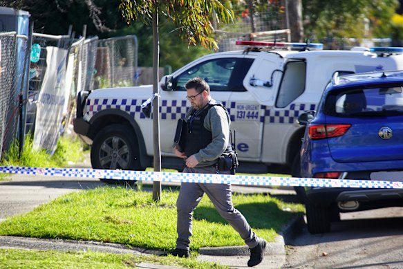 Police at the scene of the Heidelberg West shooting on Wednesday.