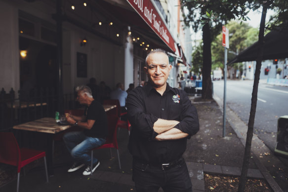 “It was ‘too successful’, if that can be said”: Claudio Tropea outside his Bill and Toni’s restaurant on Stanley Street.