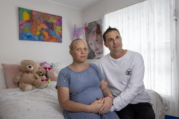 Sarah and Gene Howard in the bedroom of their daughter Bella who died of  DIPG.