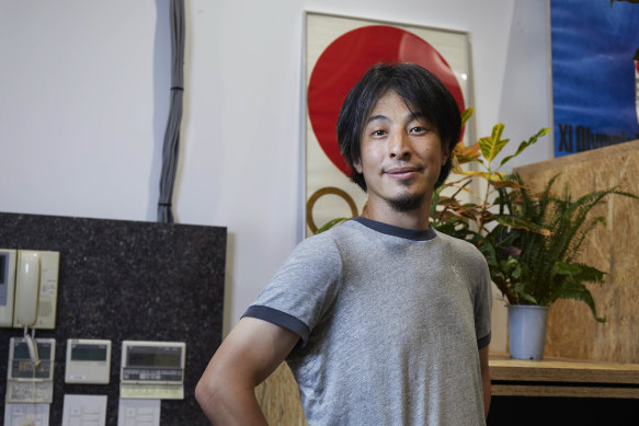 Hiroyuki Nishimura, who started the website 2chan and now owns 4chan, in Tokyo.