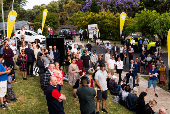 The Block-style auction of the nine properties lasted for almost two hours. 