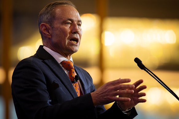 WA Premier Roger Cook speaking at the summit in Perth.
