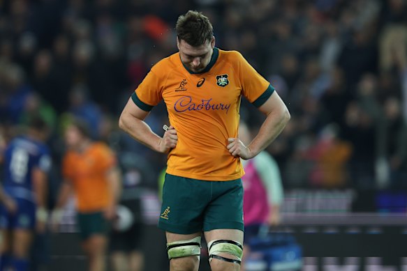 Nick Frost at the end of the Wallabies-Italy clash.