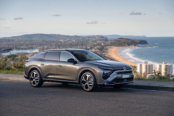 A Citroen C5 on the road in Australia – an alternative to long-term car hire in Europe.