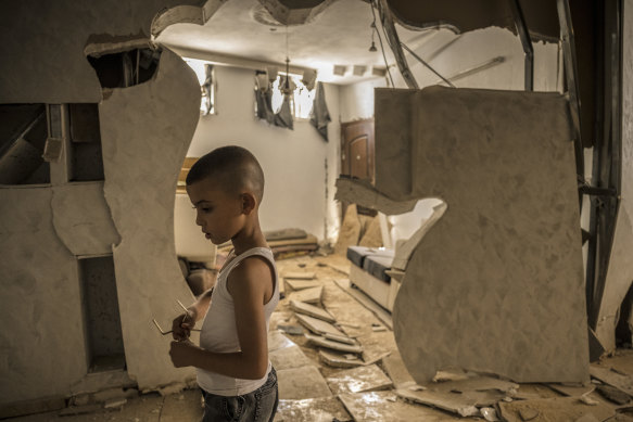 The <i>Salih</i> family home after an Israeli incursion in Jenin, West Bank, in September. 