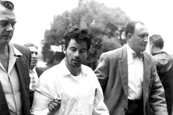 Prison escapee Kevin Simmonds, pictured on 16 November 1959, the day after his re-capture. 