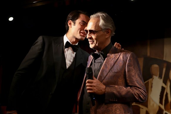 The Bocelli men, Matteo (left) and Andrea, in 2024.