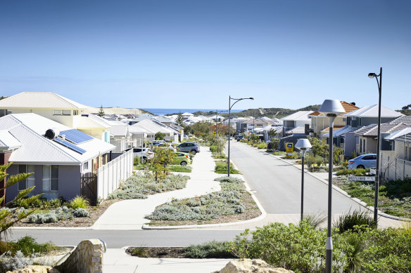 Light-coloured roofs are stipulated in Lendlease’s Alkimos Beach community. 