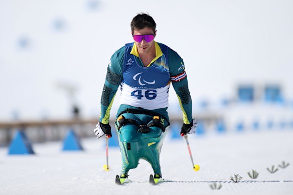 Dave Miln competing in the para-biathlon.