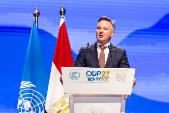 Christopher Bowen, Australia’s minister of climate change at COP27.