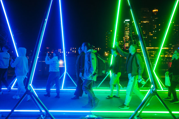 The Darling Harbour to Barangaroo Walk as part of this year’s Vivid festival.