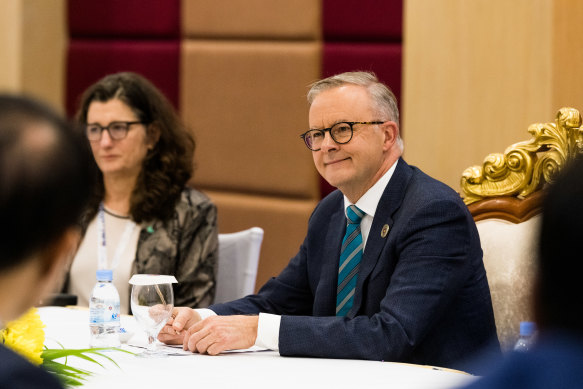 Australian Prime Minister Anthony Albanese in a bilateral meeting with Vietnamese PM Pham Minh Chinh on Saturday.