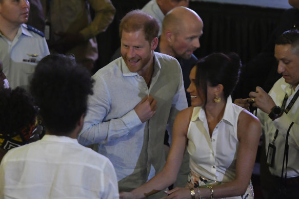 Prince Harry, Duke of Sussex, and Meghan, Duchess of Sussex at the Afro Women and Power Forum in California in August.