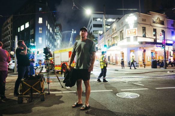 Michael lives in a neighbouring building, and is waiting to find out when he can return home. 