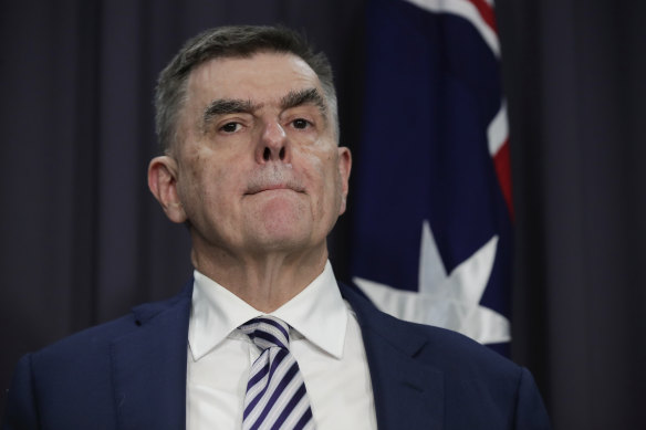 Chief Health Officer Brendan Murphy speaks to the media in Canberra on Monday.