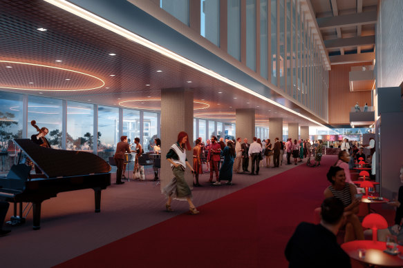 An artist’s impression of the interior of the renovated hall.