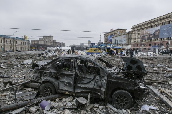After many buildings in Kharkiv had been reduced to rubble, a Ukrainian presidential adviser said it had become “the Stalingrad of the 21st century”.