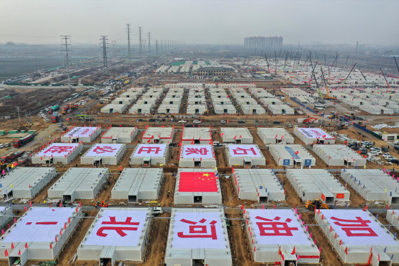 A massive quarantine facility was built in Shijiazhuang in January 2021 as the city’s COVID response entered “wartime mode”.