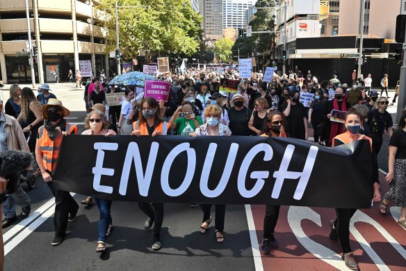 Women’s March 4 Justice protest in Sydney.