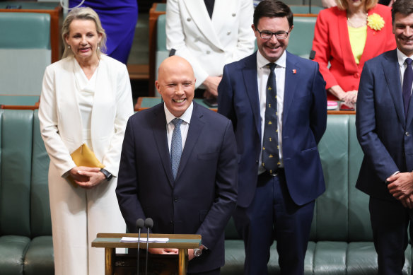 Opposition Leader Peter Dutton prepares to make his budget reply speech.