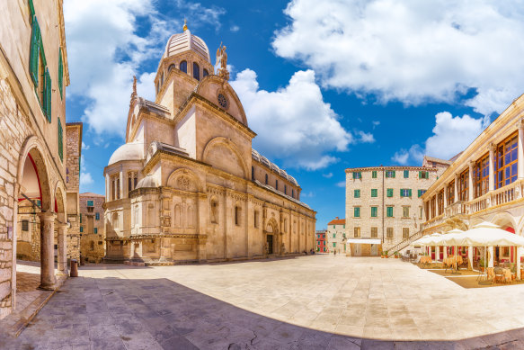Sibenik old town with St James Cathedral.