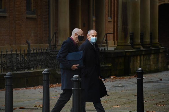 Chris Dawson (right) outside the NSW Supreme Court this week.