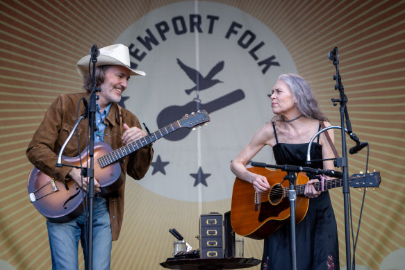 David Rawlings and Gillian Welch on stage in July. 