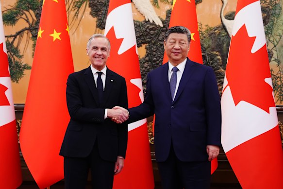 Il primo ministro canadese Mark Carney incontra venerdì il presidente cinese Xi Jinping nella Grande Sala del Popolo a Pechino.