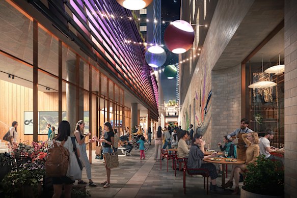 A planned laneway for the Parramatta metro station precinct. 