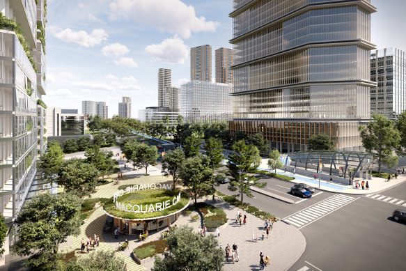 An artist’s impression of proposed accelerated development in Macquarie Park.