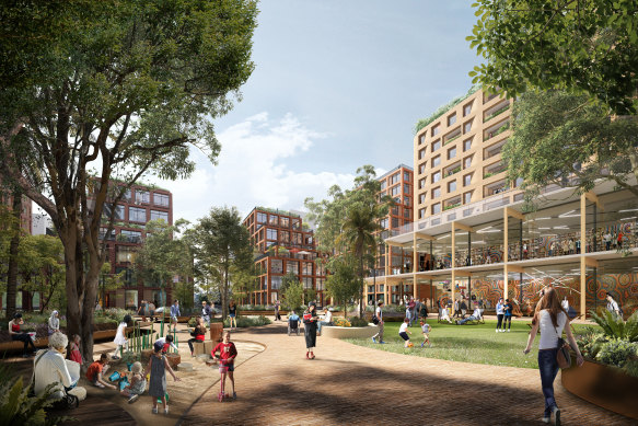 The plans for Waterloo South include 3000 dwellings and a 2.2-hectare public park next to the future metro station.