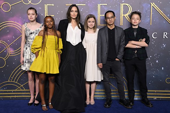 Of the six children shared by Brad Pitt and Angelina Jolie, four have chosen to drop their father’s surname: (from left) Shiloh, Zahara, Vivienne and Maddox.   