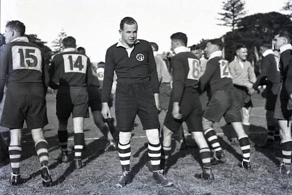 Vic Richards, Wallaby No. 300, playing for Randwick in 1935.