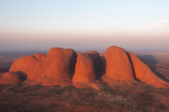 Kata Tjuta is commonly overshadowed by nearby Uluru.