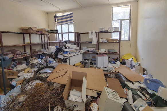 In this photo released by Medecins Sans Frontieres, a looted room is seen in the Sebeya health center in the Tigray region of northern Ethiopia on February 25, 2021. 